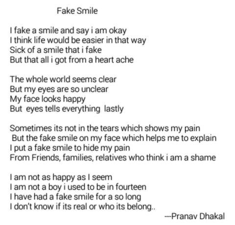 fake smile poems