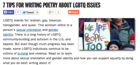 7 Tips for Writing Poetry About LGBTQ Issues