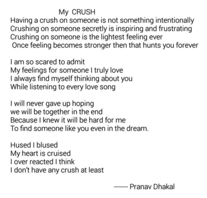 Your poems crush for 35 Short